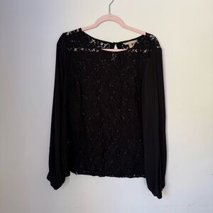 Banana Republic Black Lace Blouse – Size Large